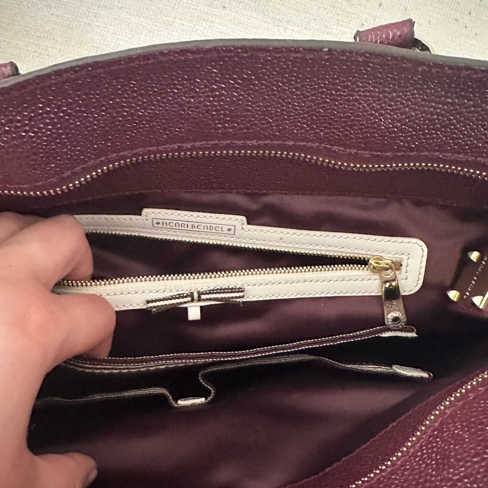 Henri Bendel Burgundy Leather Satchel - Picture 3 of 7